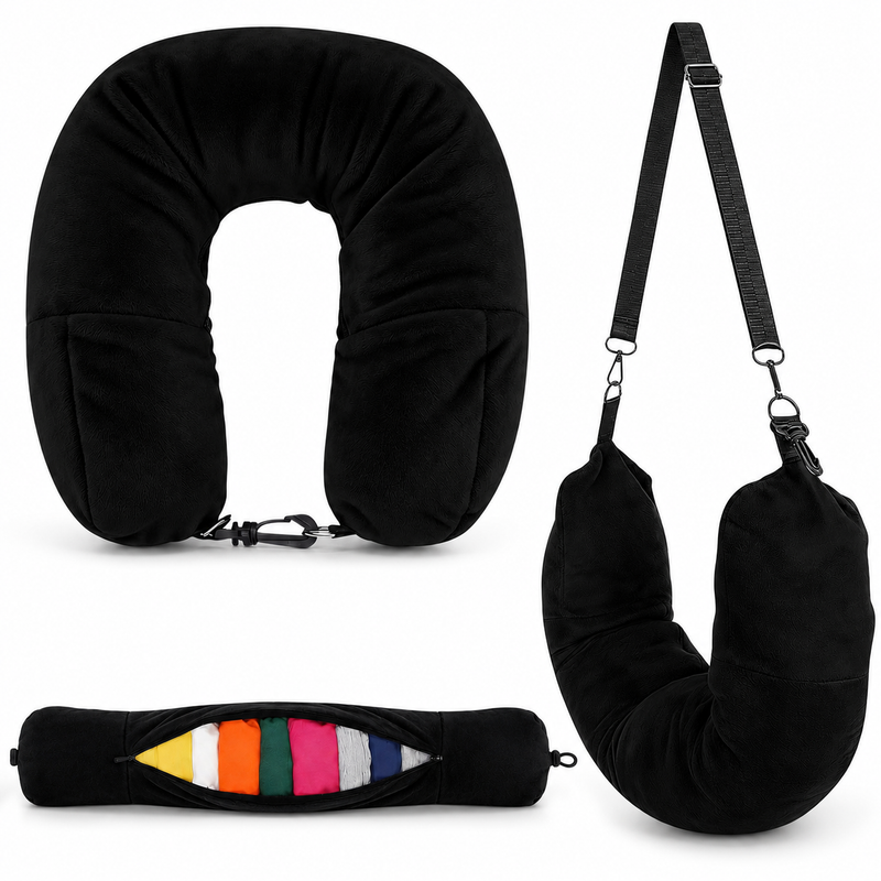 Stuff-Pillow™ - Stuffable travel neck pillow